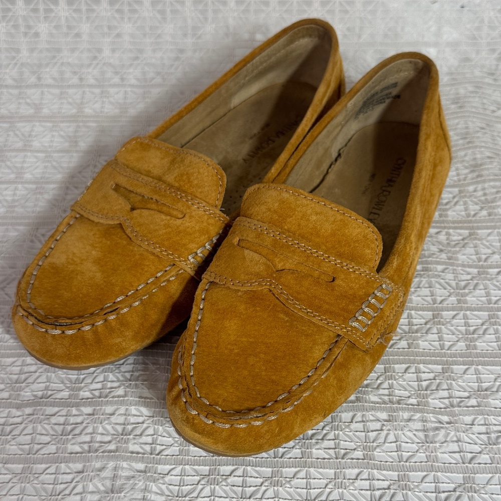 Cynthia Rowley Golden Brown Suede Loafers